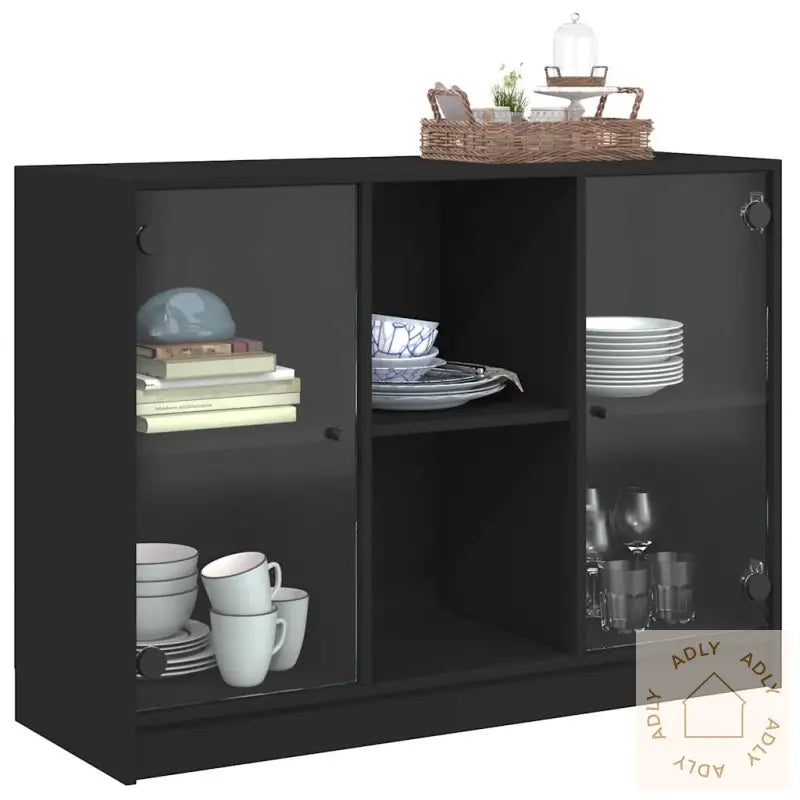 Skjenk Svart 102X37X75,5 Cm Konstruert Tre
