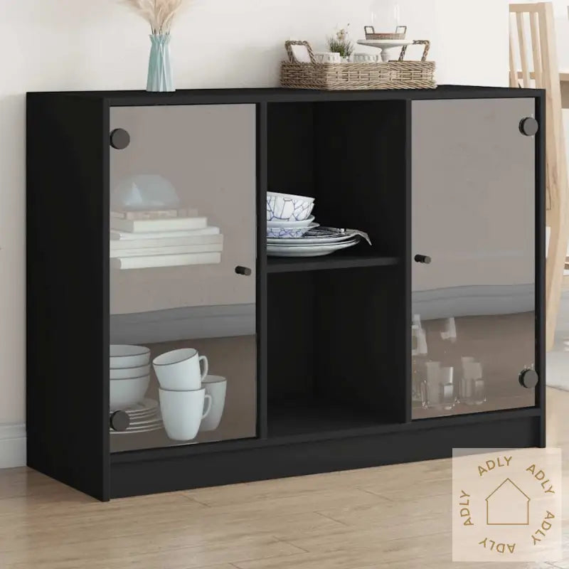 Skjenk Svart 102X37X75,5 Cm Konstruert Tre