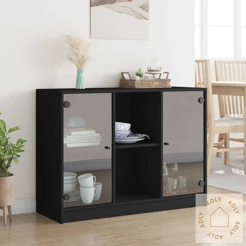 Skjenk Svart 102X37X75,5 Cm Konstruert Tre