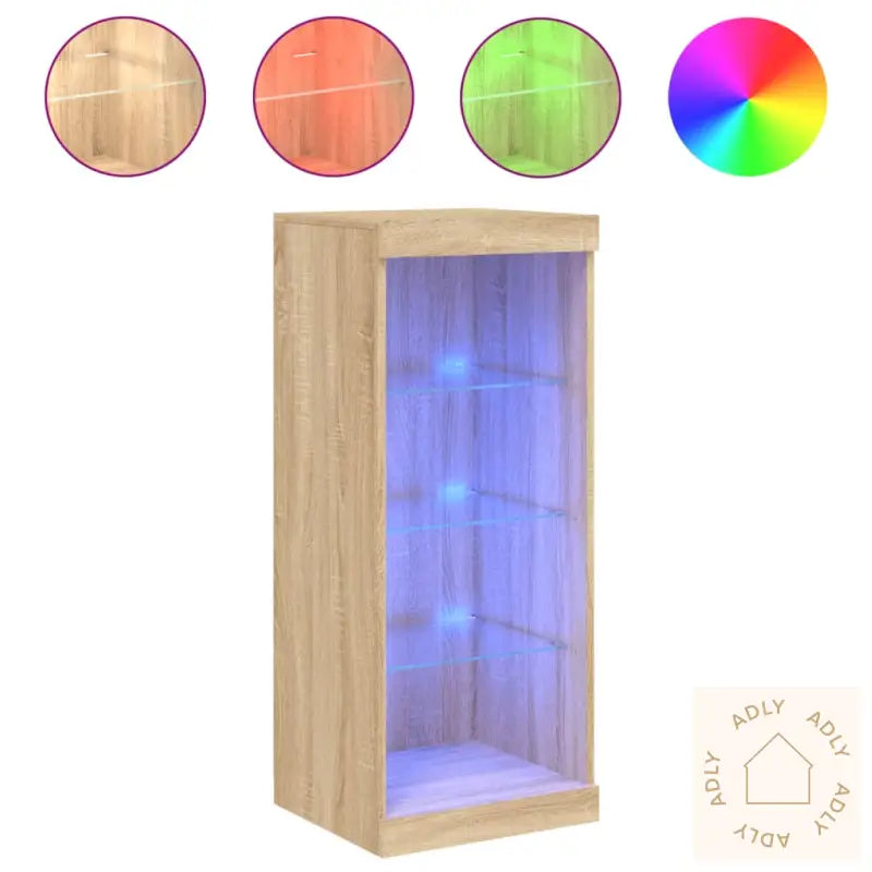 Skjenk Med Led-Lys Sonoma Eik 41X37X100 Cm