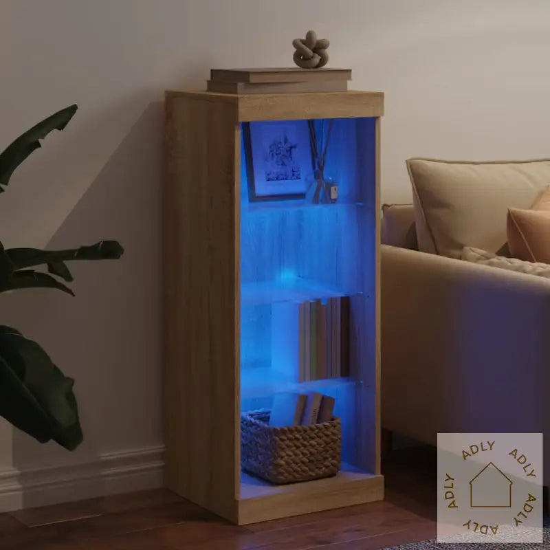 Skjenk Med Led-Lys Sonoma Eik 41X37X100 Cm