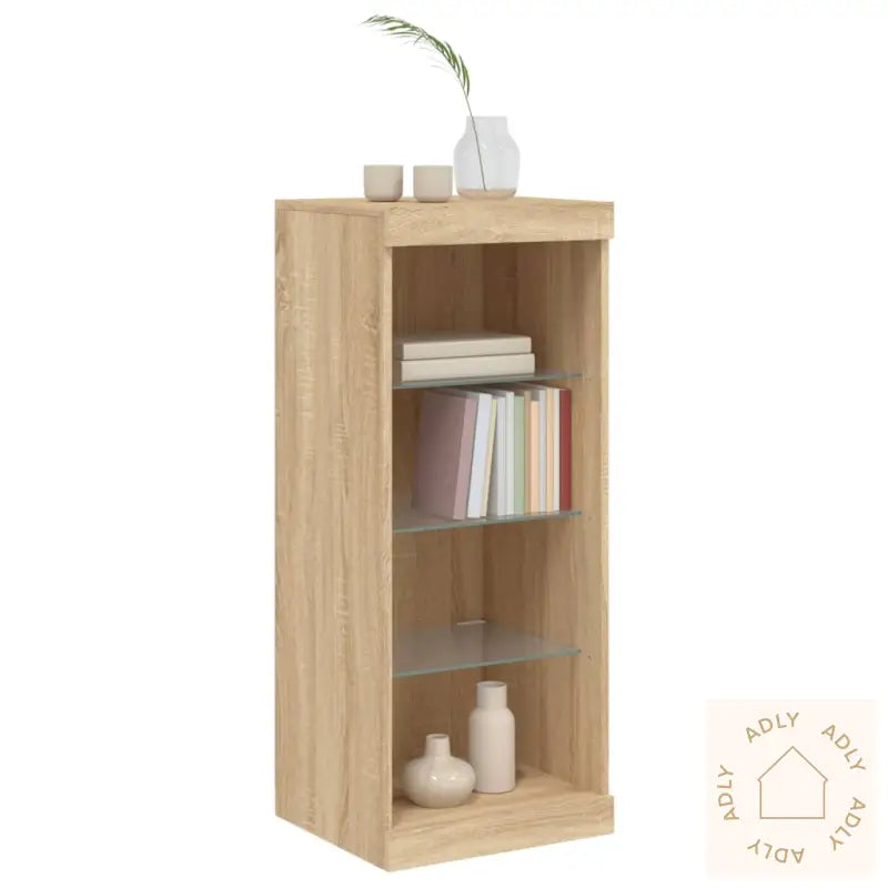 Skjenk Med Led-Lys Sonoma Eik 41X37X100 Cm