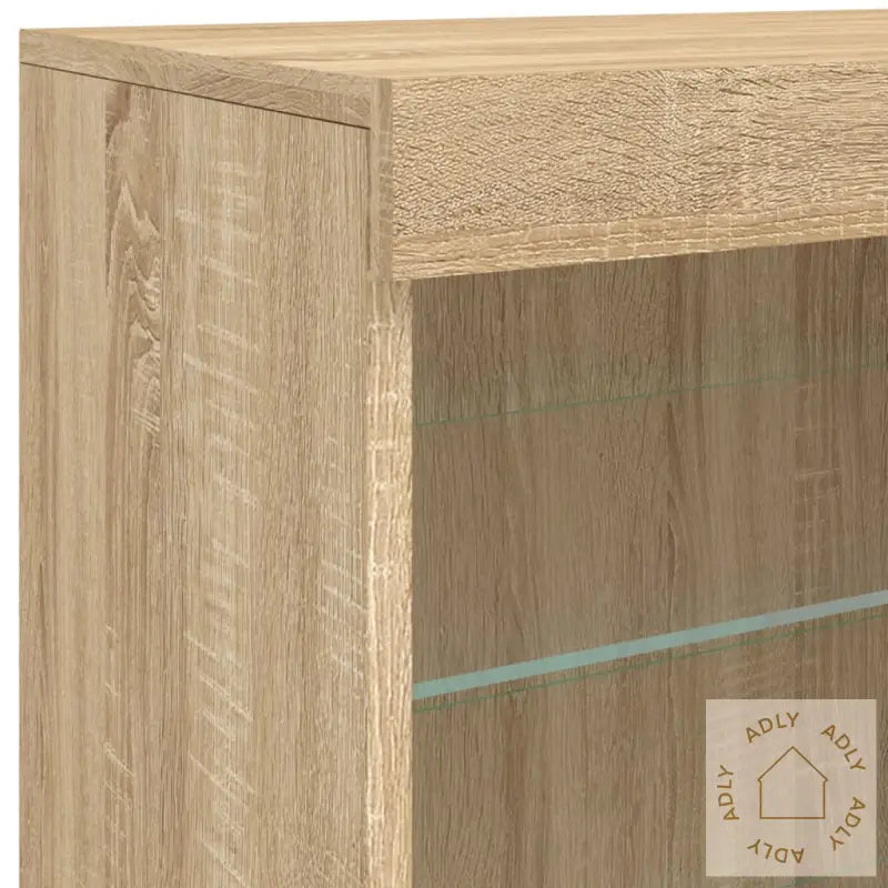 Skjenk Med Led-Lys Sonoma Eik 60,5X37X67 Cm