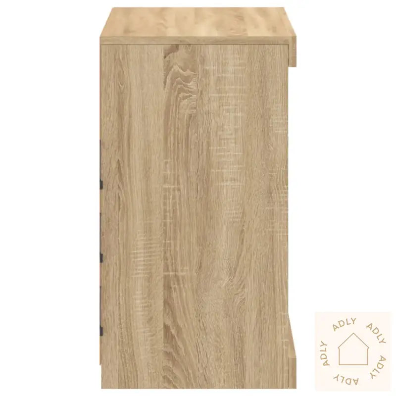 Skjenk Med Led-Lys Sonoma Eik 60,5X37X67 Cm