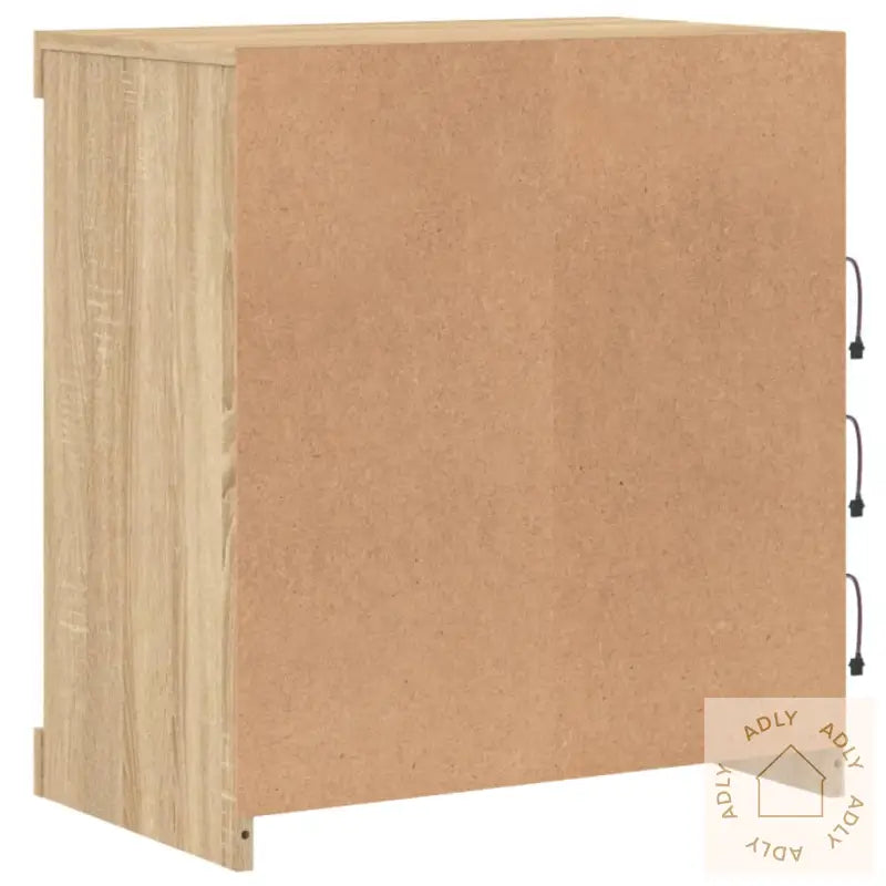 Skjenk Med Led-Lys Sonoma Eik 60,5X37X67 Cm