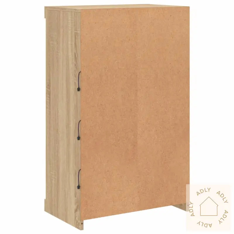 Skjenk Med Led-Lys Sonoma Eik 60,5X37X100 Cm