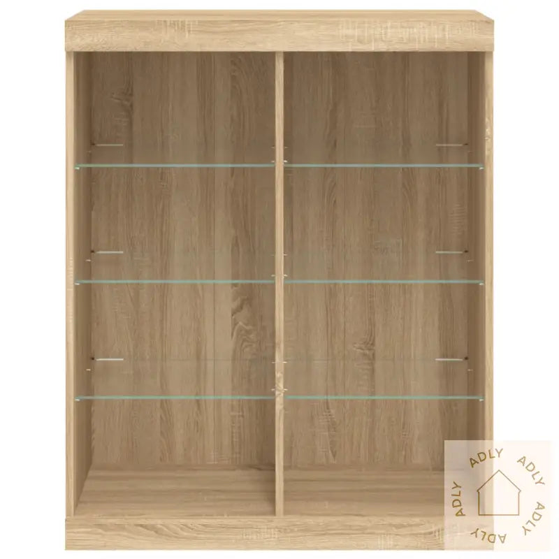 Skjenk Med Led-Lys Sonoma Eik 81X37X100 Cm