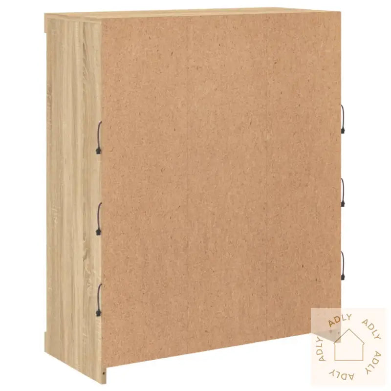 Skjenk Med Led-Lys Sonoma Eik 81X37X100 Cm