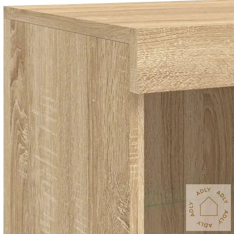 Skjenk Med Led-Lys Sonoma Eik 81X37X100 Cm