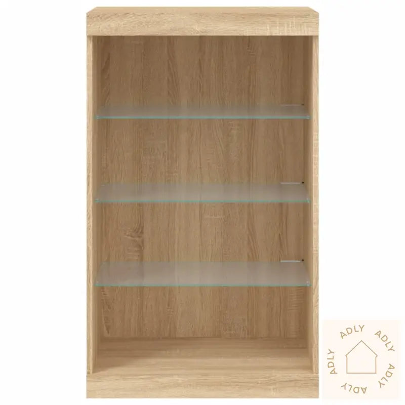 Skjenk Med Led-Lys Sonoma Eik 60,5X37X100 Cm