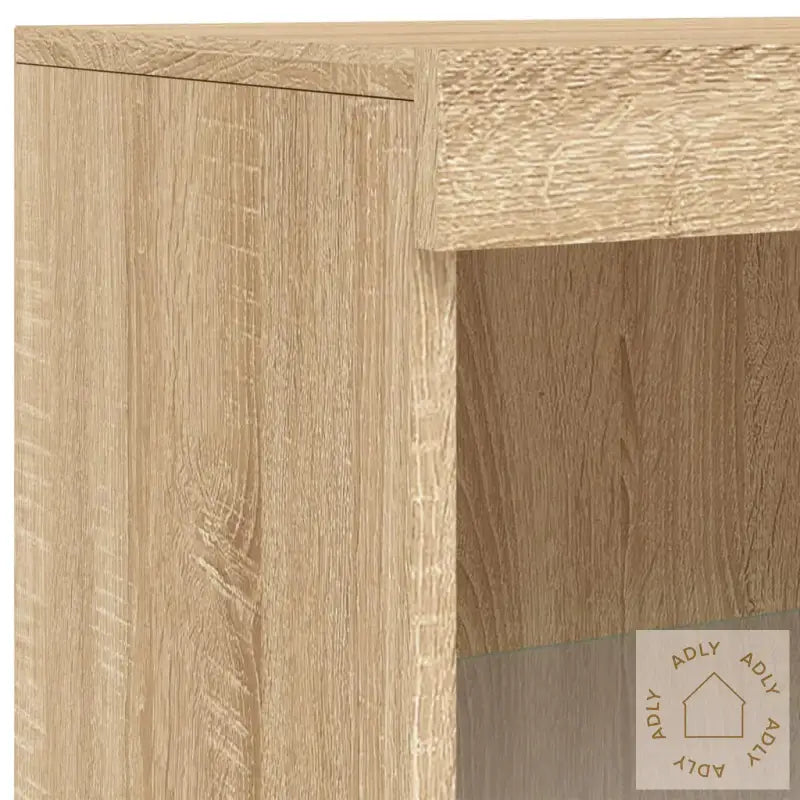 Skjenk Med Led-Lys Sonoma Eik 60,5X37X100 Cm