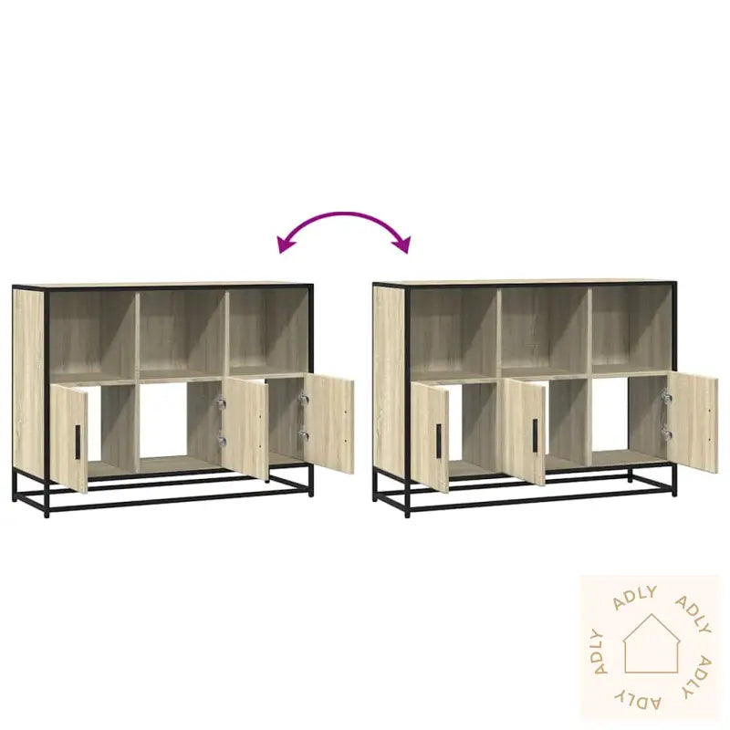Skjenk Sonoma Eik 100X35X76 Cm Konstruert Tre