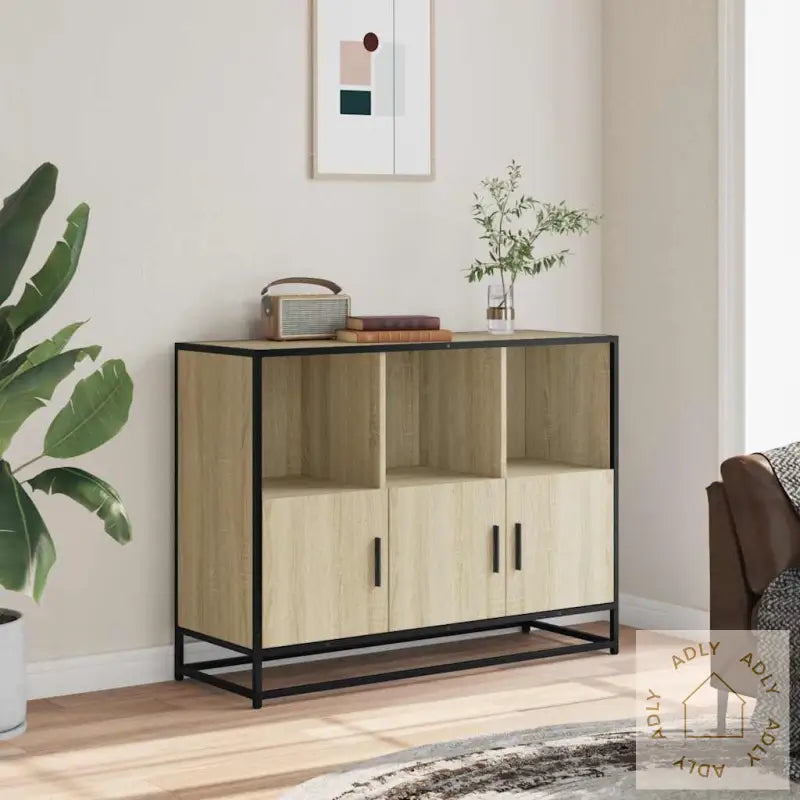 Skjenk Sonoma Eik 100X35X76 Cm Konstruert Tre
