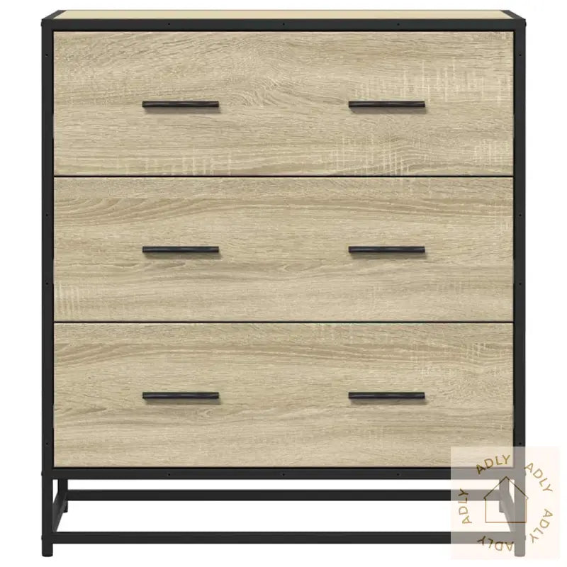 Skjenk Sonoma Eik 68X35X76 Cm Konstruert Tre Og Metall