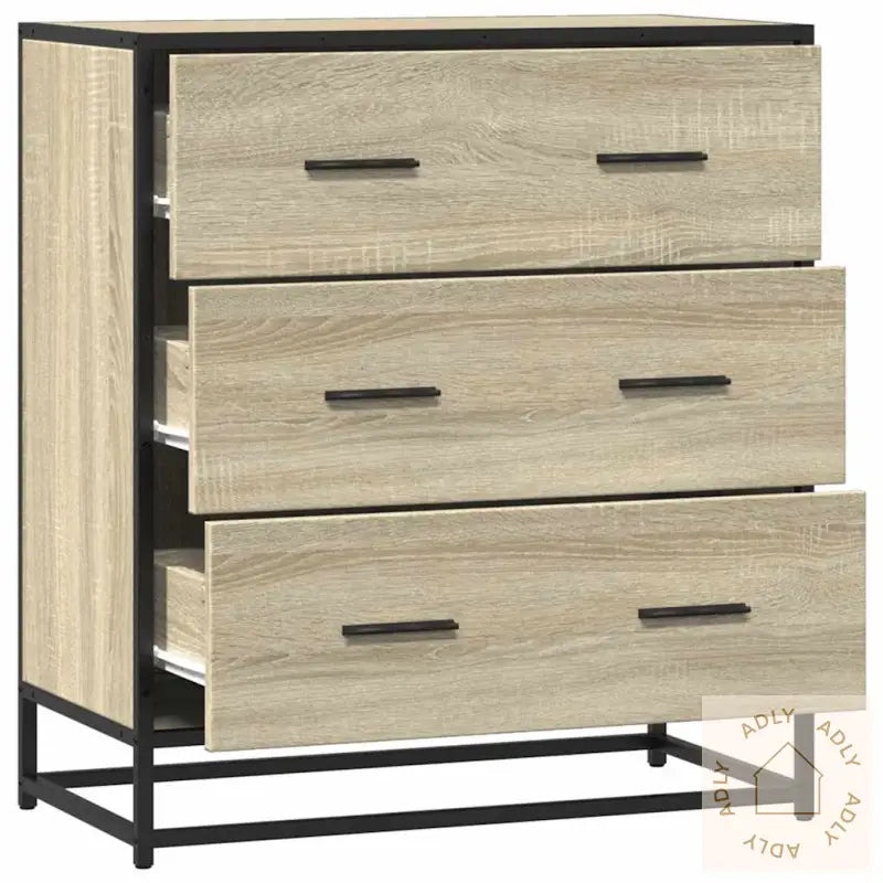 Skjenk Sonoma Eik 68X35X76 Cm Konstruert Tre Og Metall