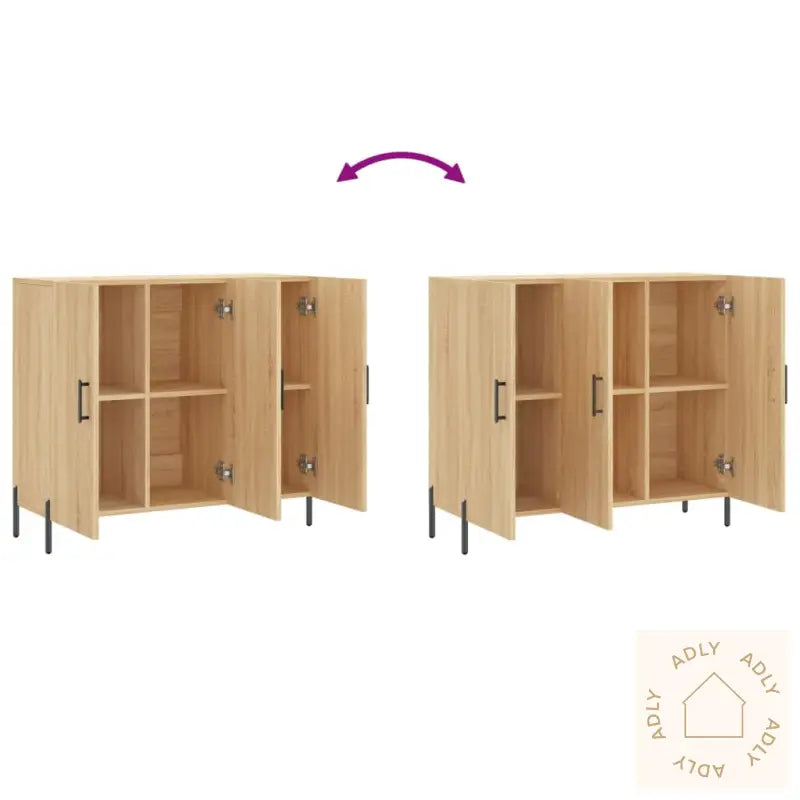 Skjenk Sonoma Eik 90X34X80 Cm Konstruert Tre