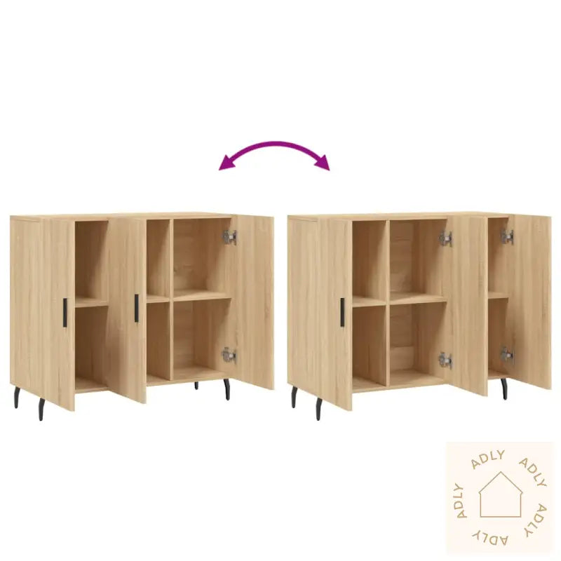 Skjenk Sonoma Eik 90X34X80 Cm Konstruert Tre