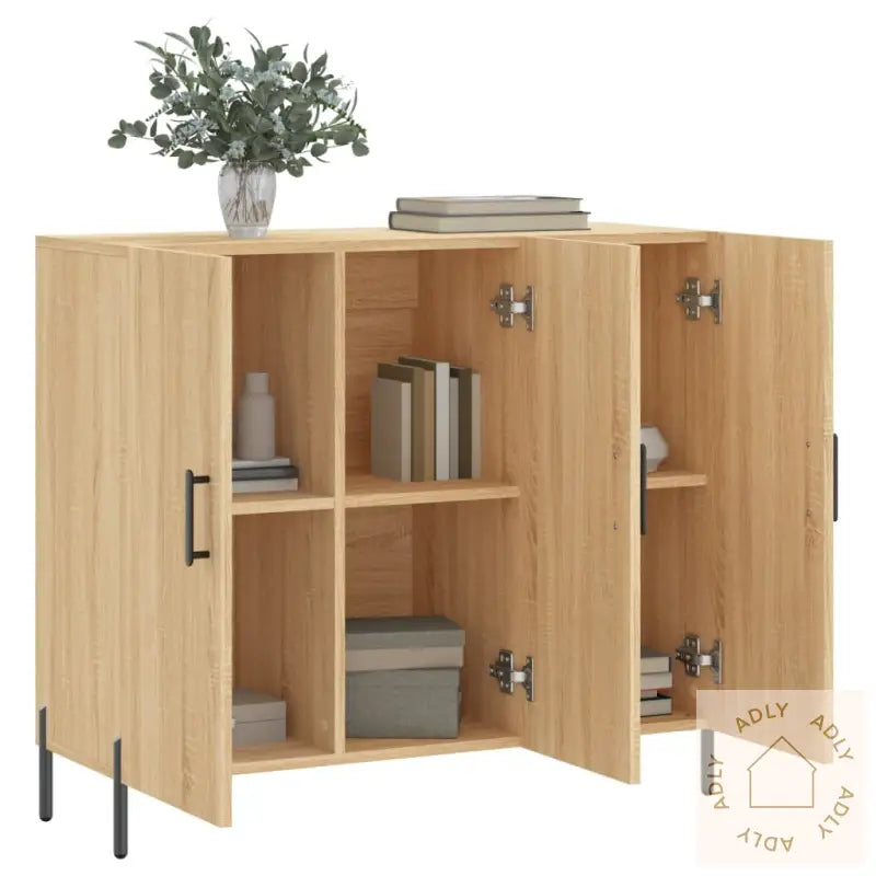 Skjenk Sonoma Eik 90X34X80 Cm Konstruert Tre