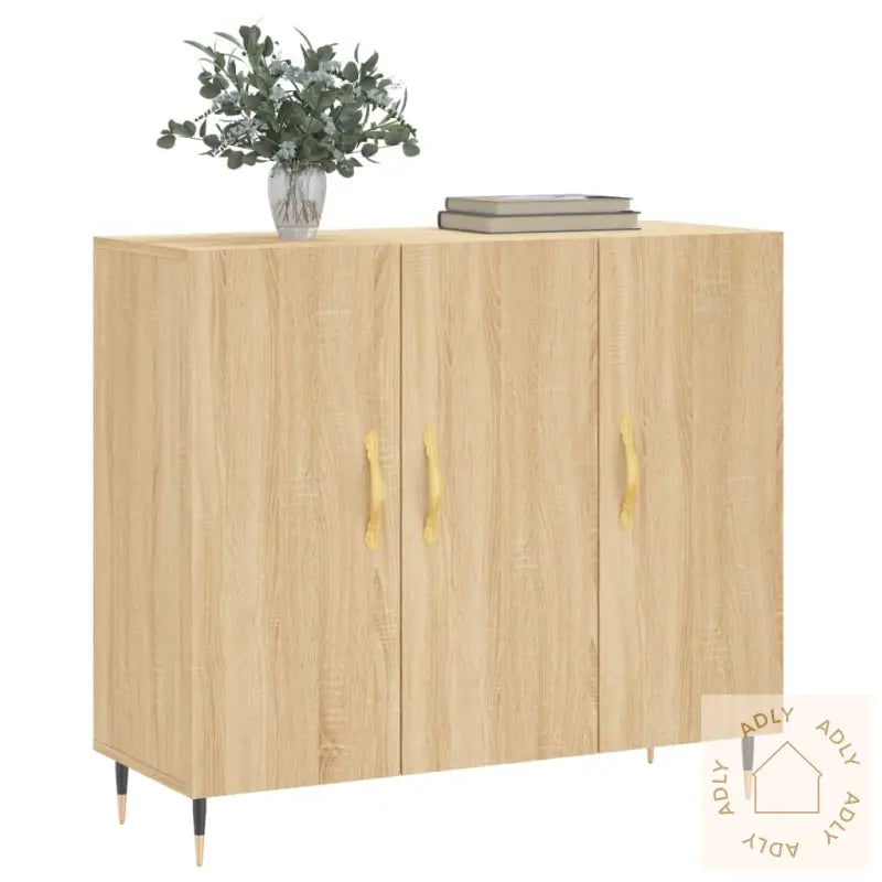 Skjenk Sonoma Eik 90X34X80 Cm Konstruert Tre