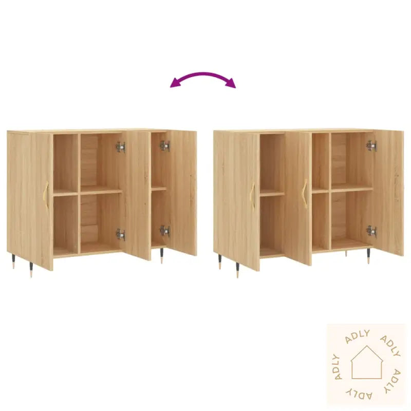 Skjenk Sonoma Eik 90X34X80 Cm Konstruert Tre