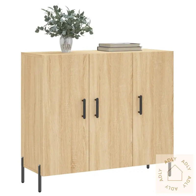 Skjenk Sonoma Eik 90X34X80 Cm Konstruert Tre