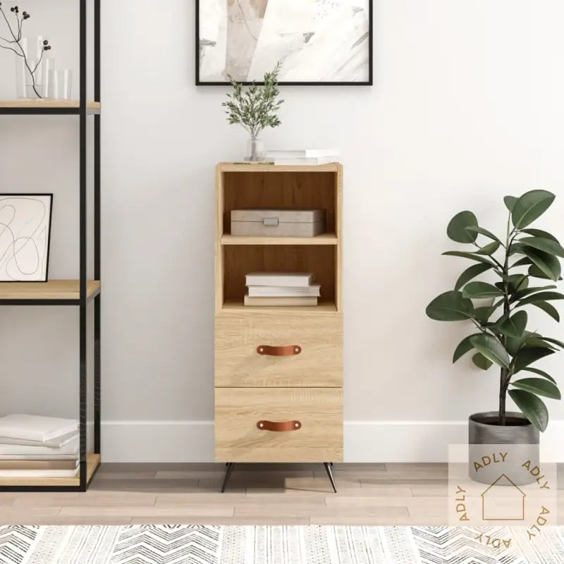 Skjenk Sonoma Eik 34,5X34X90 Cm Konstruert Tre