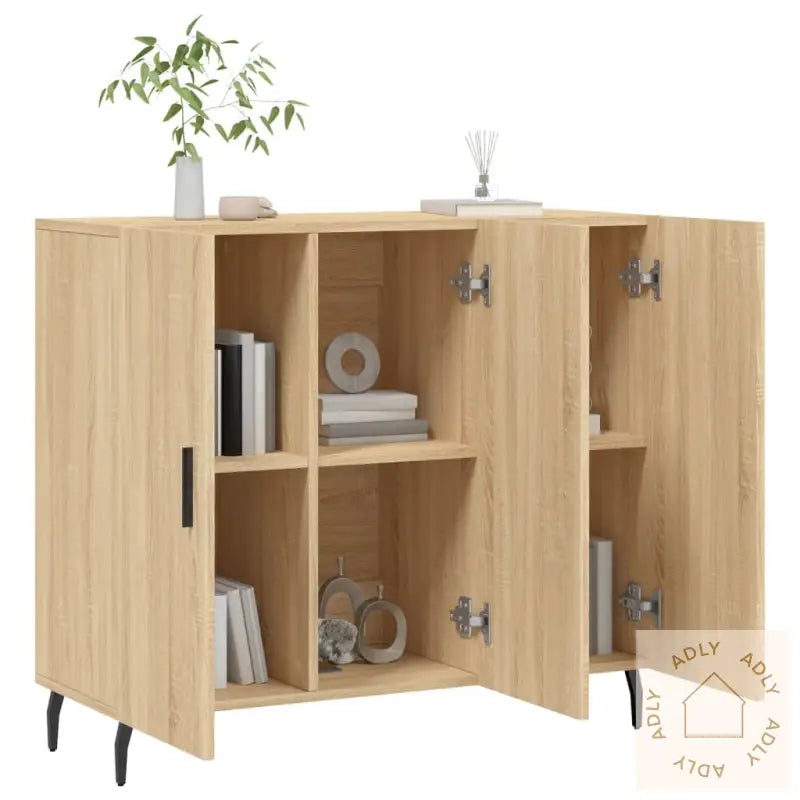Skjenk Sonoma Eik 90X34X80 Cm Konstruert Tre