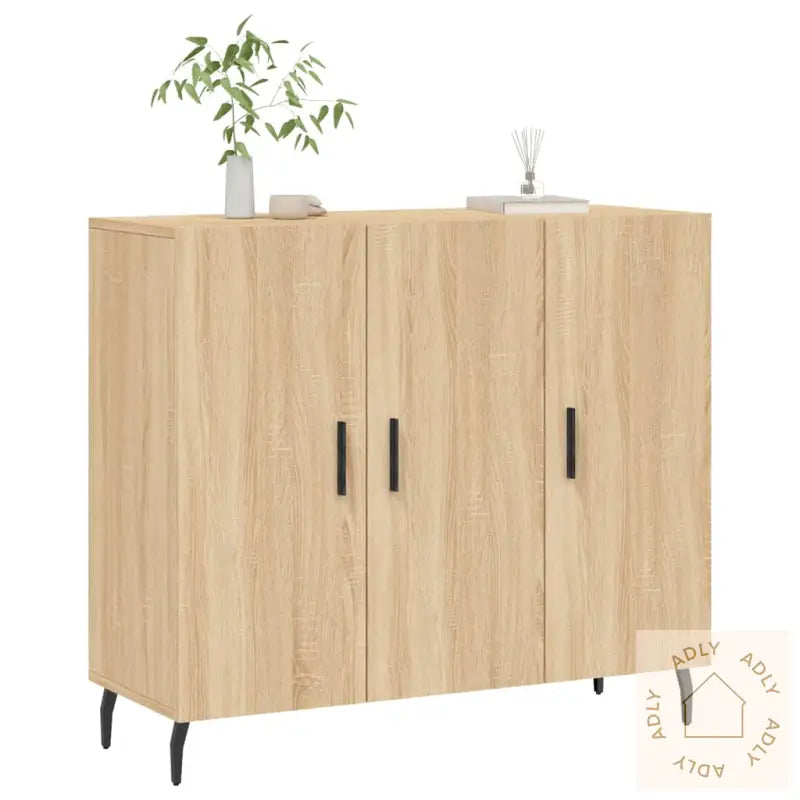 Skjenk Sonoma Eik 90X34X80 Cm Konstruert Tre