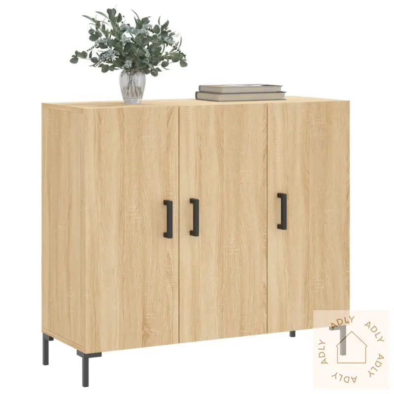 Skjenk Sonoma Eik 90X34X80 Cm Konstruert Tre