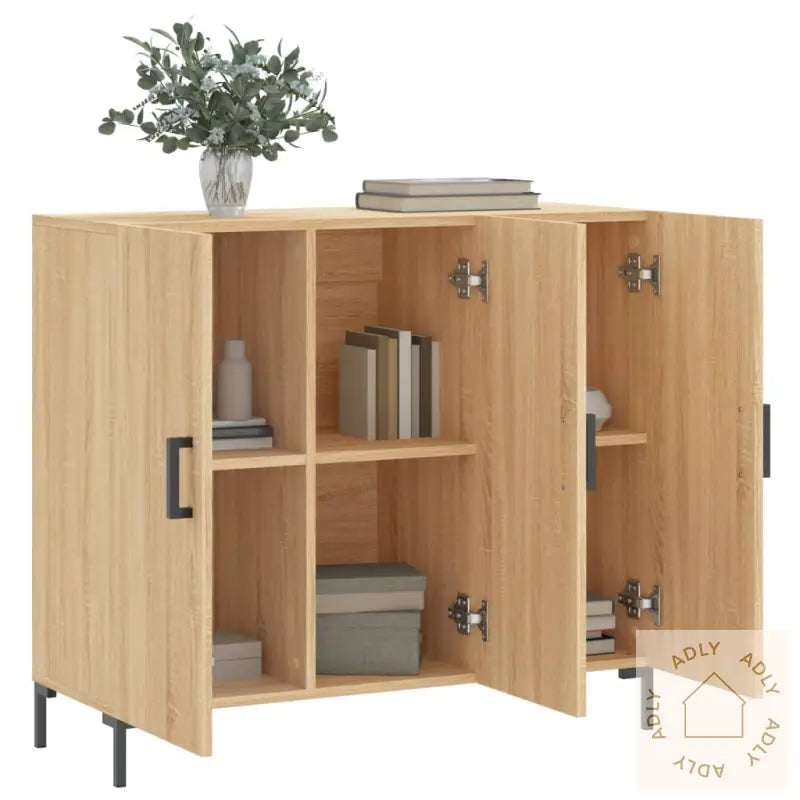 Skjenk Sonoma Eik 90X34X80 Cm Konstruert Tre