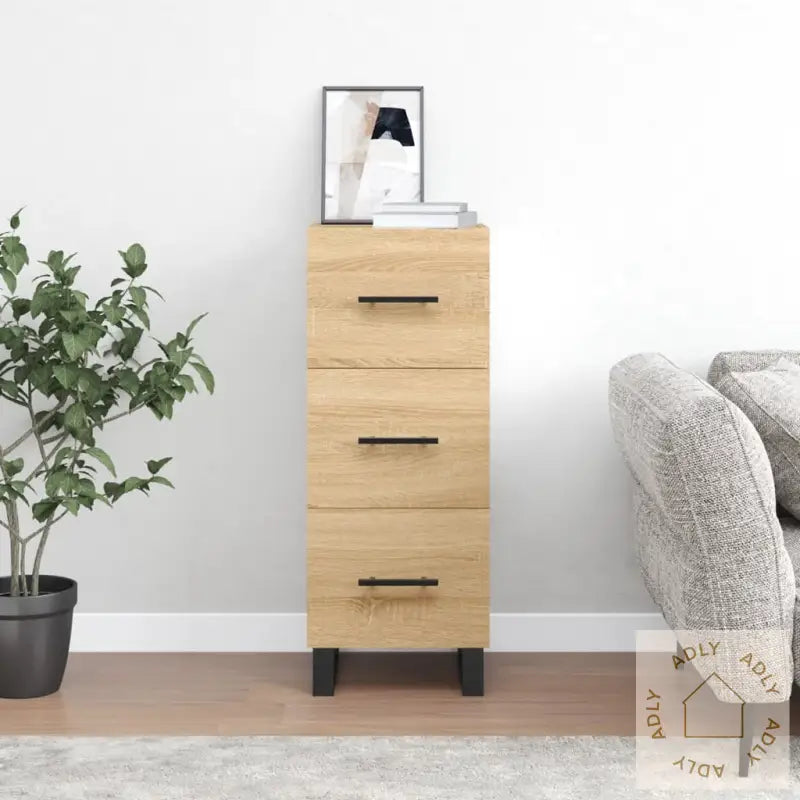 Skjenk Sonoma Eik 34,5X34X90 Cm Konstruert Tre