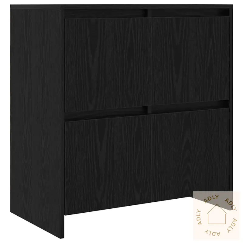 Serviesskap 2 Pcs Svart Eik 70 X 41 X 75 Cm Konstruert Tre