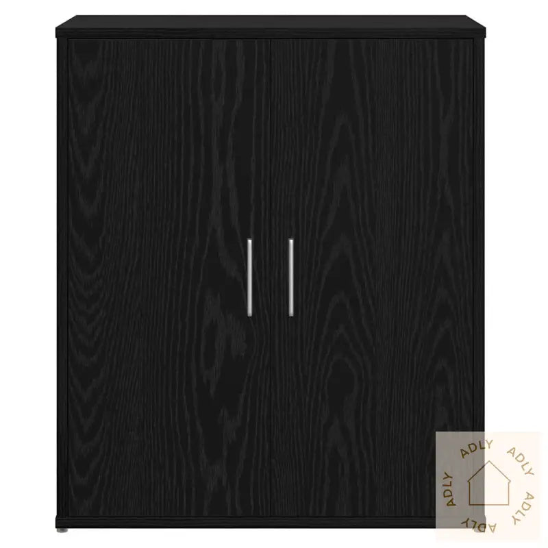 Høyskap 2 Pcs Svart Eik 60 X 31 X 70 Cm Konstruert Tre