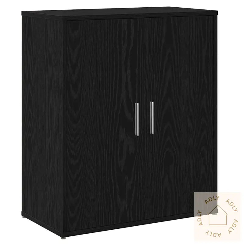 Høyskap 2 Pcs Svart Eik 60 X 31 X 70 Cm Konstruert Tre