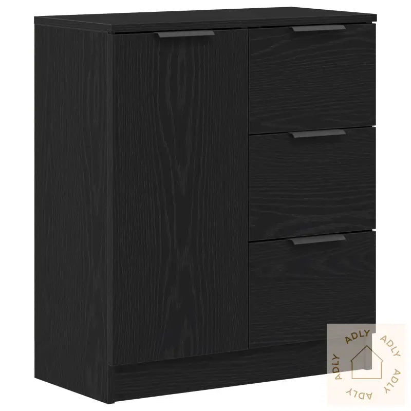 Svart Eik Sidebord 60X30X70 Cm Laget Av Konstruert Tre