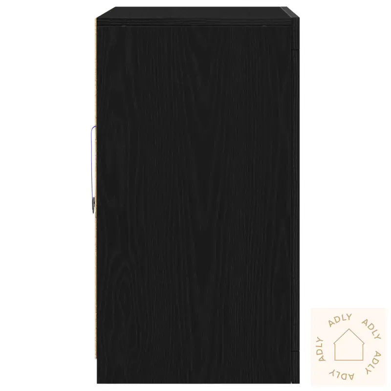 Sideboard Med Led-Lamper Svart Eik 60,5X37X67 Cm