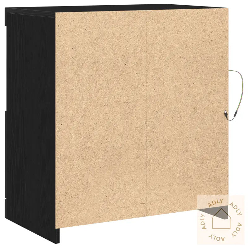 Sideboard Med Led-Lamper Svart Eik 60,5X37X67 Cm