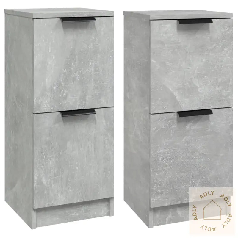 Skjenker 2 Stk Betonggrå 30X30X70 Cm Konstruert Tre