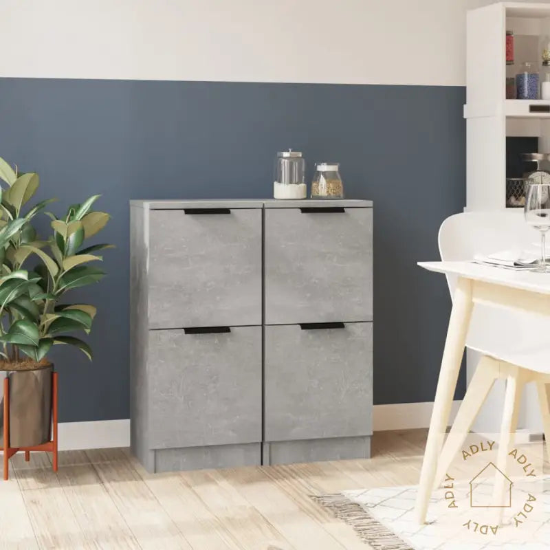 Skjenker 2 Stk Betonggrå 30X30X70 Cm Konstruert Tre