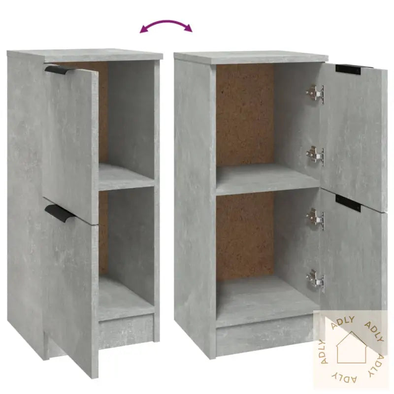 Skjenker 2 Stk Betonggrå 30X30X70 Cm Konstruert Tre