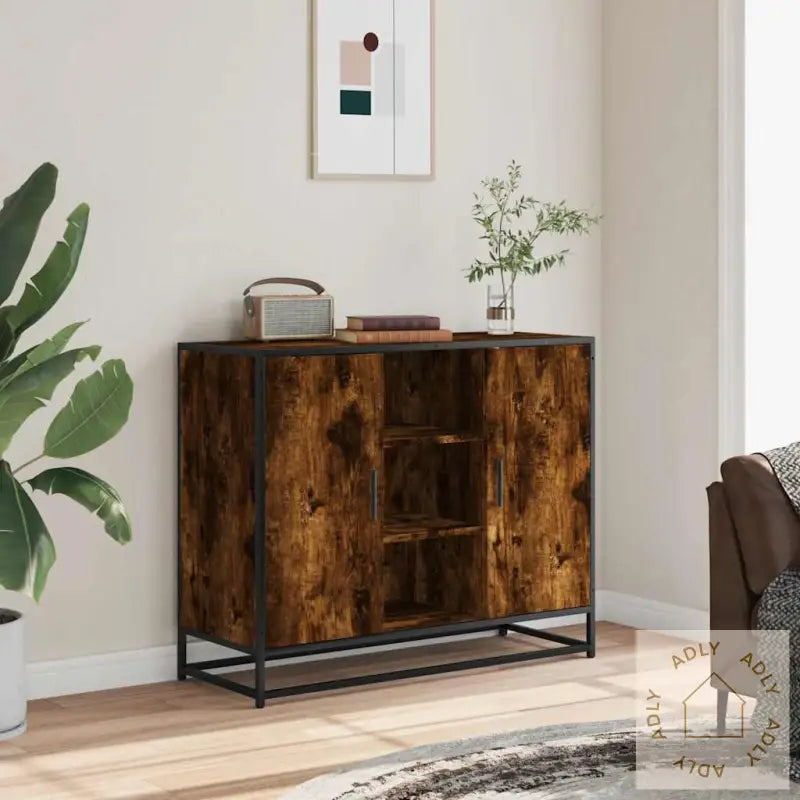 Skjenk Røkt Eik 92X35X76 Cm Konstruert Tre
