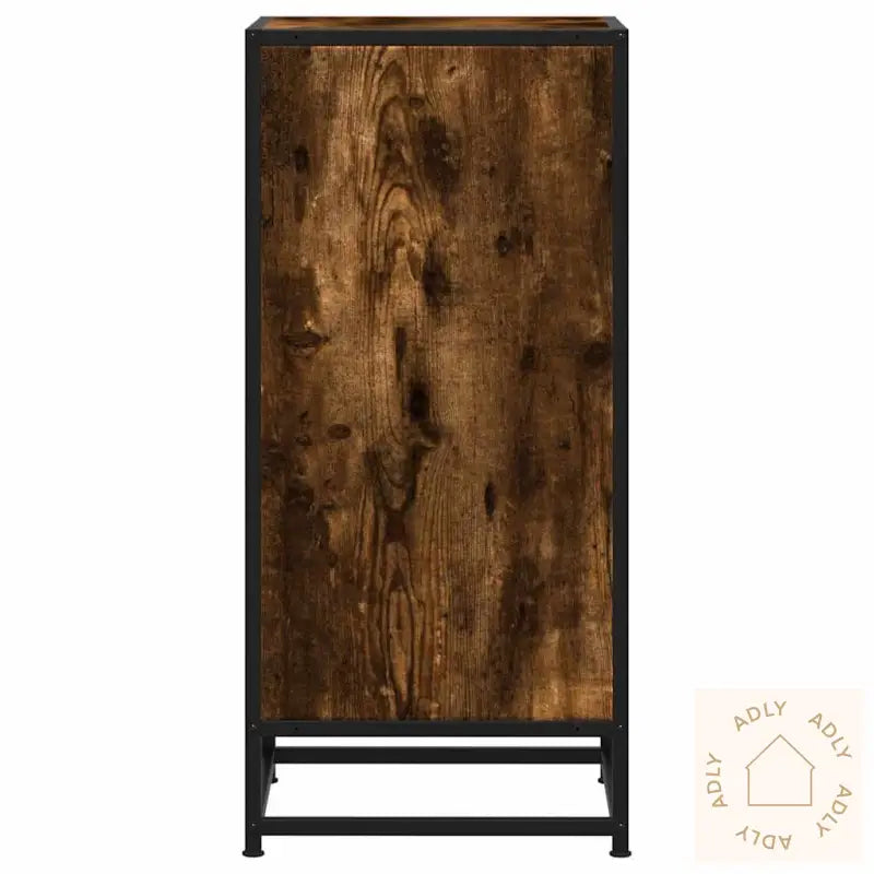 Skjenk Røkt Eik 35,5X35X76 Cm Konstruert Tre Og Metall