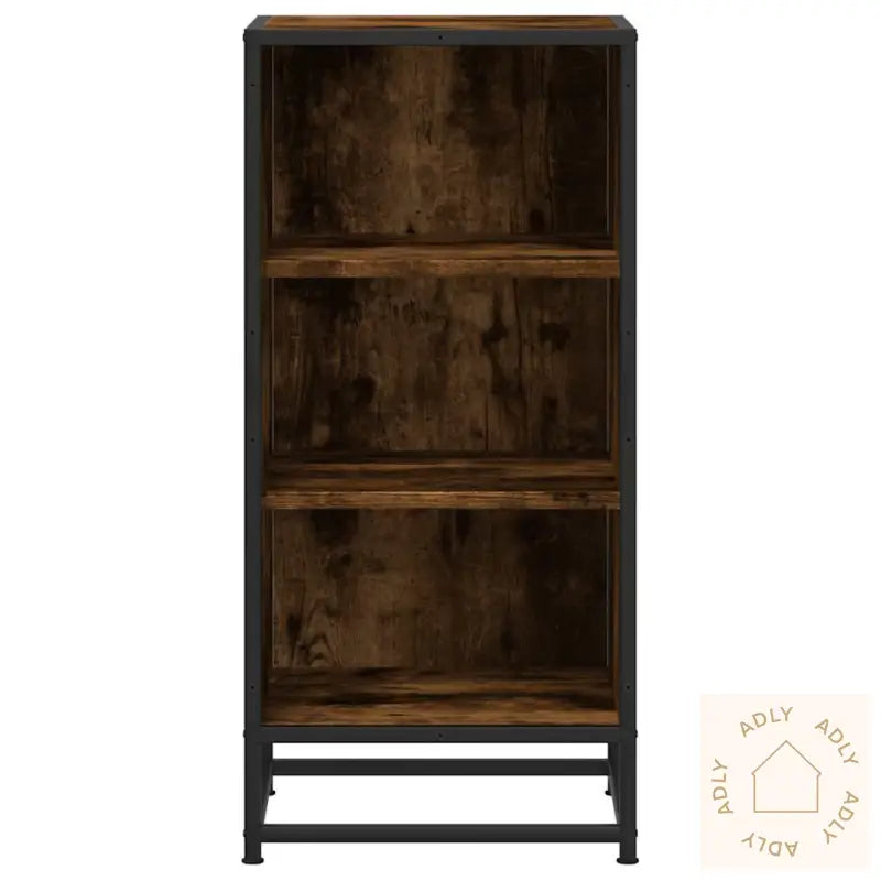 Skjenk Røkt Eik 35,5X35X76 Cm Konstruert Tre Og Metall