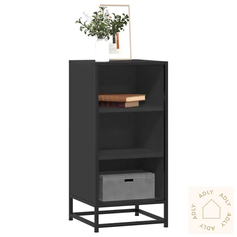 Skjenk Svart 35,5X35X76 Cm Konstruert Tre Og Metall