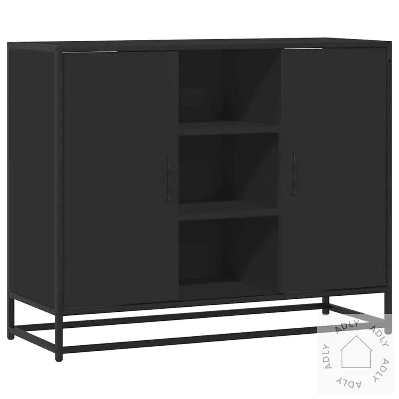 Skjenk Svart 92X35X76 Cm Konstruert Tre
