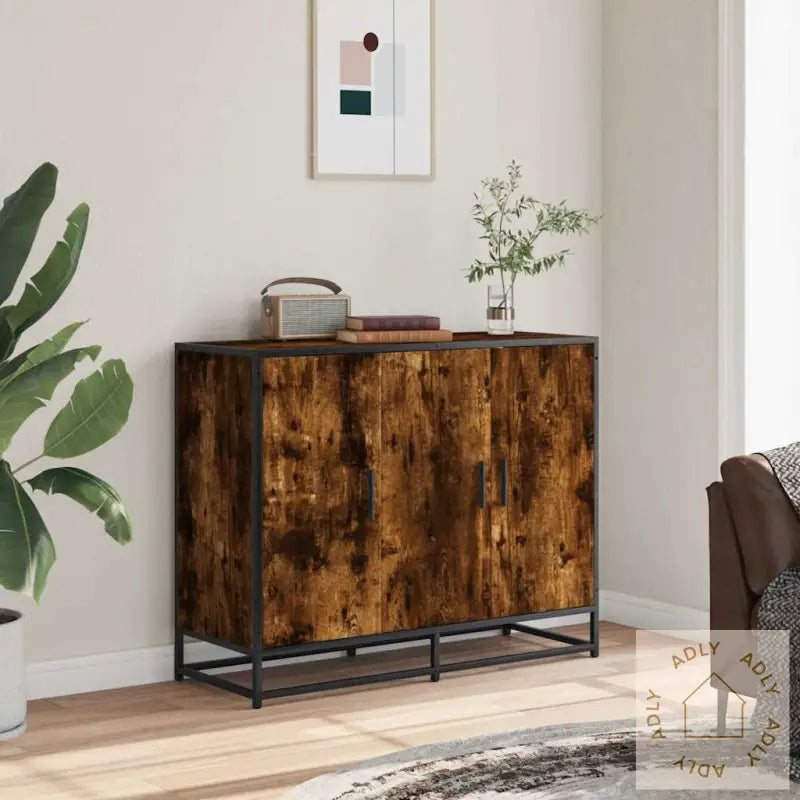 Skjenk Røkt Eik 94X35X76 Cm Konstruert Tre