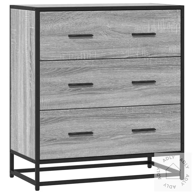 Skjenk Grå Sonoma 68X35X76 Cm Konstruert Tre Og Metall
