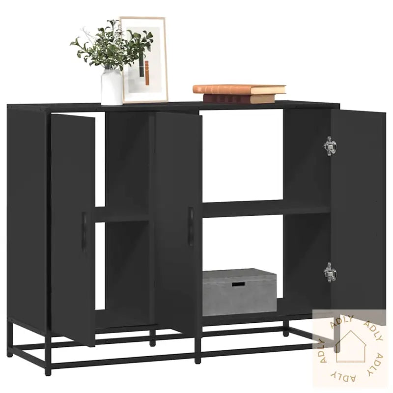 Skjenk Svart 94X35X76 Cm Konstruert Tre