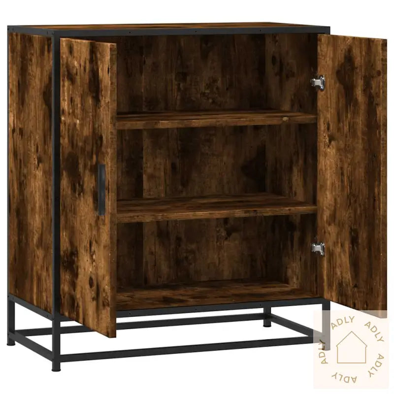Skjenk Røkt Eik 68X35X76 Cm Konstruert Tre Og Metall