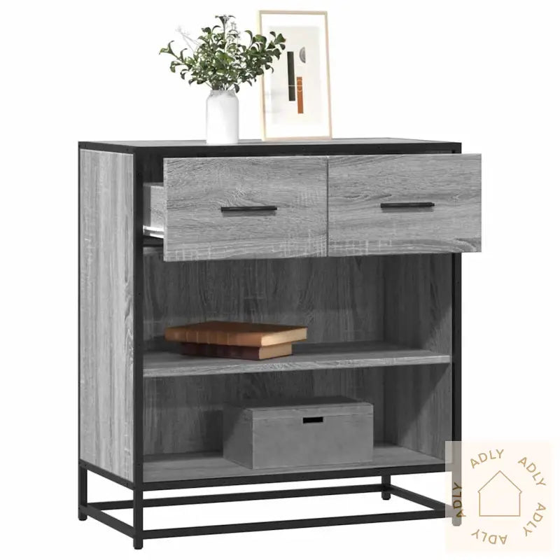 Skjenk Grå Sonoma 68X35X76 Cm Konstruert Tre